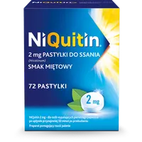Niquitin, 2 mg, lek ułatwiający odzwyczajenie się od palenia tytoniu, 72 pastylki do ssania
