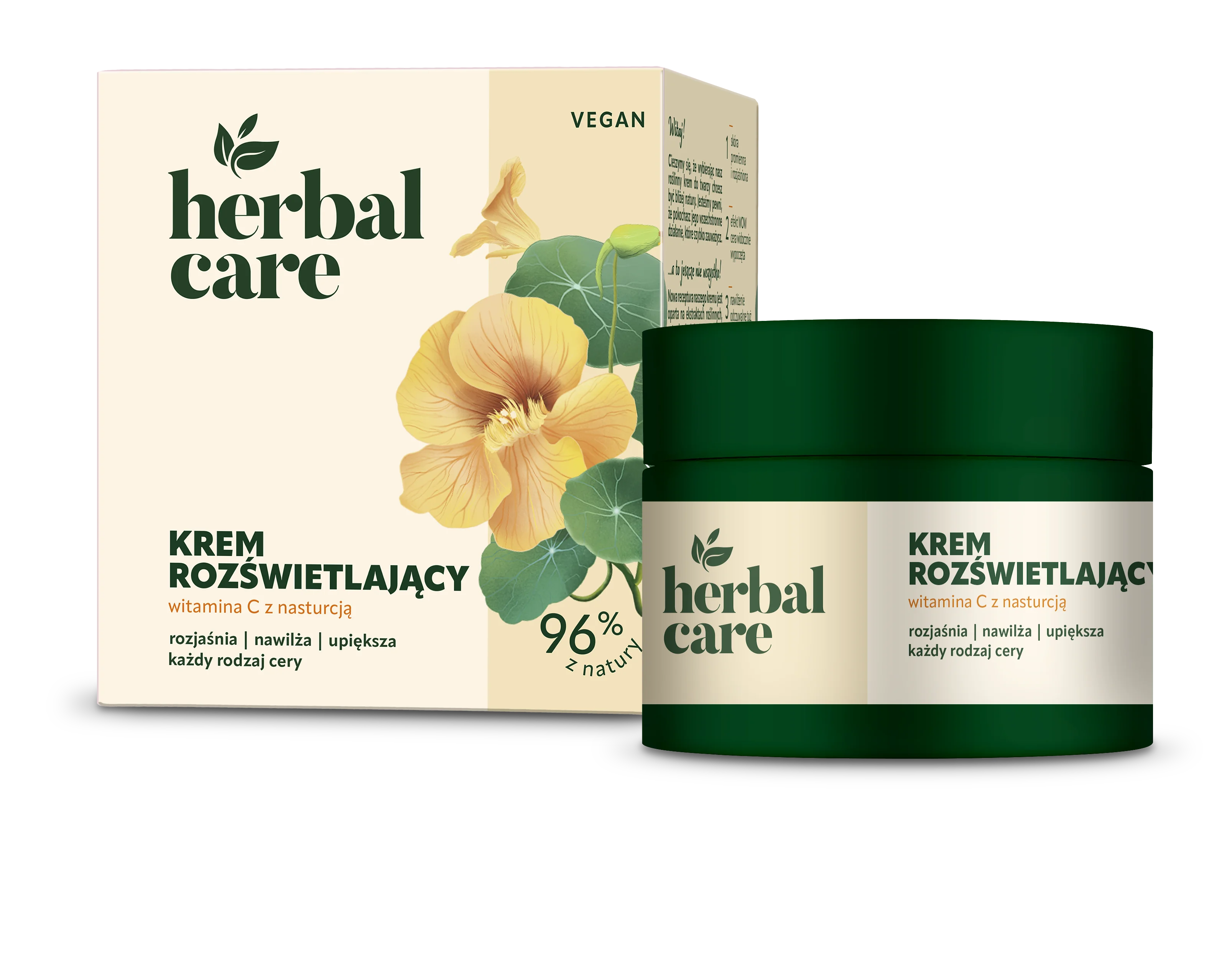 Herbal Care Krem rozświetlający witamina C z nasturcją, 50 ml