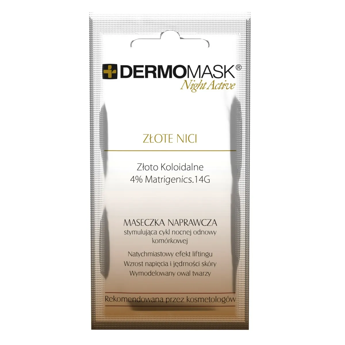 Dermomask Night Active Złote Nici, maseczka naprawcza, 12 ml 1 saszetka