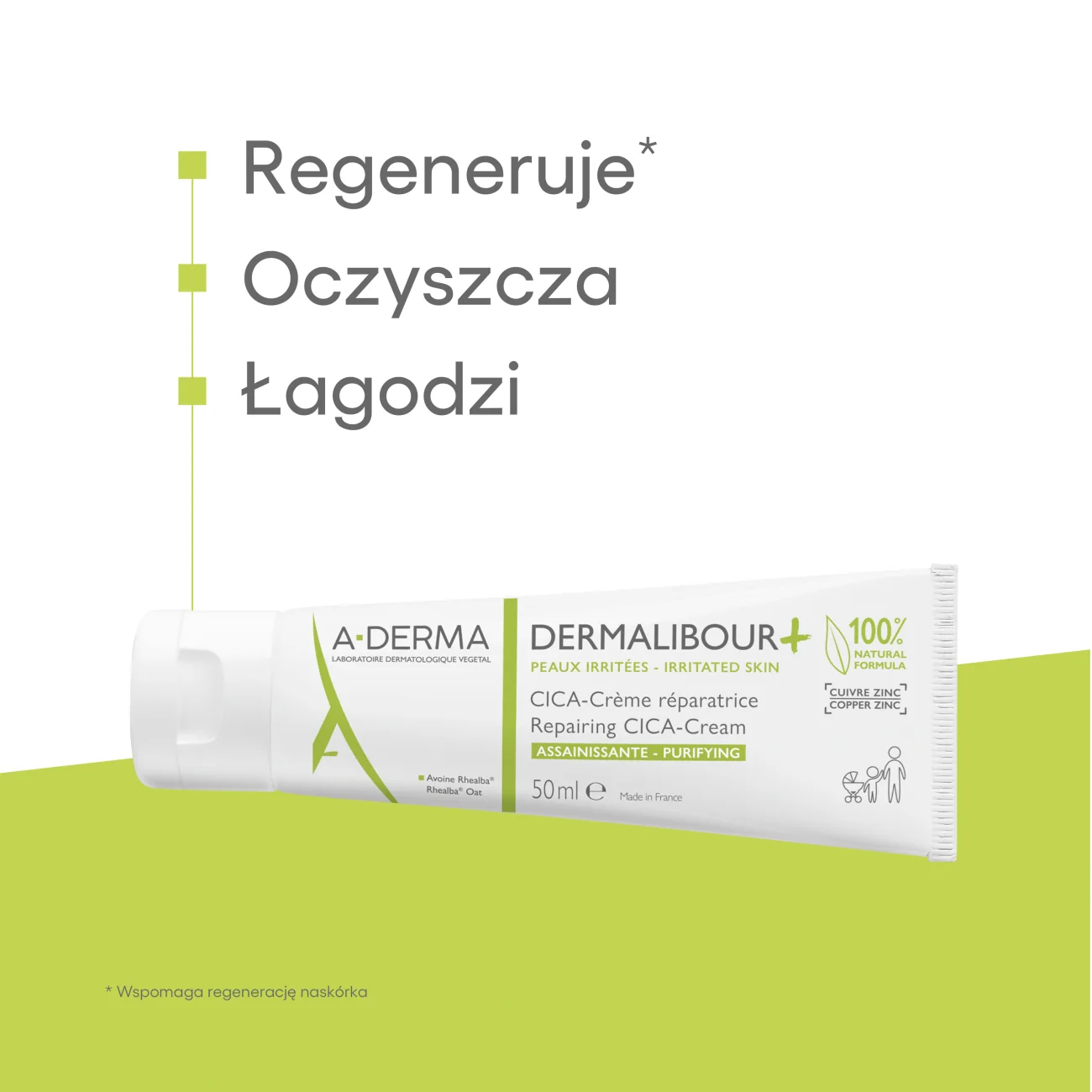 A-Derma Dermalibour+ Cica krem regenerujący, 50 ml