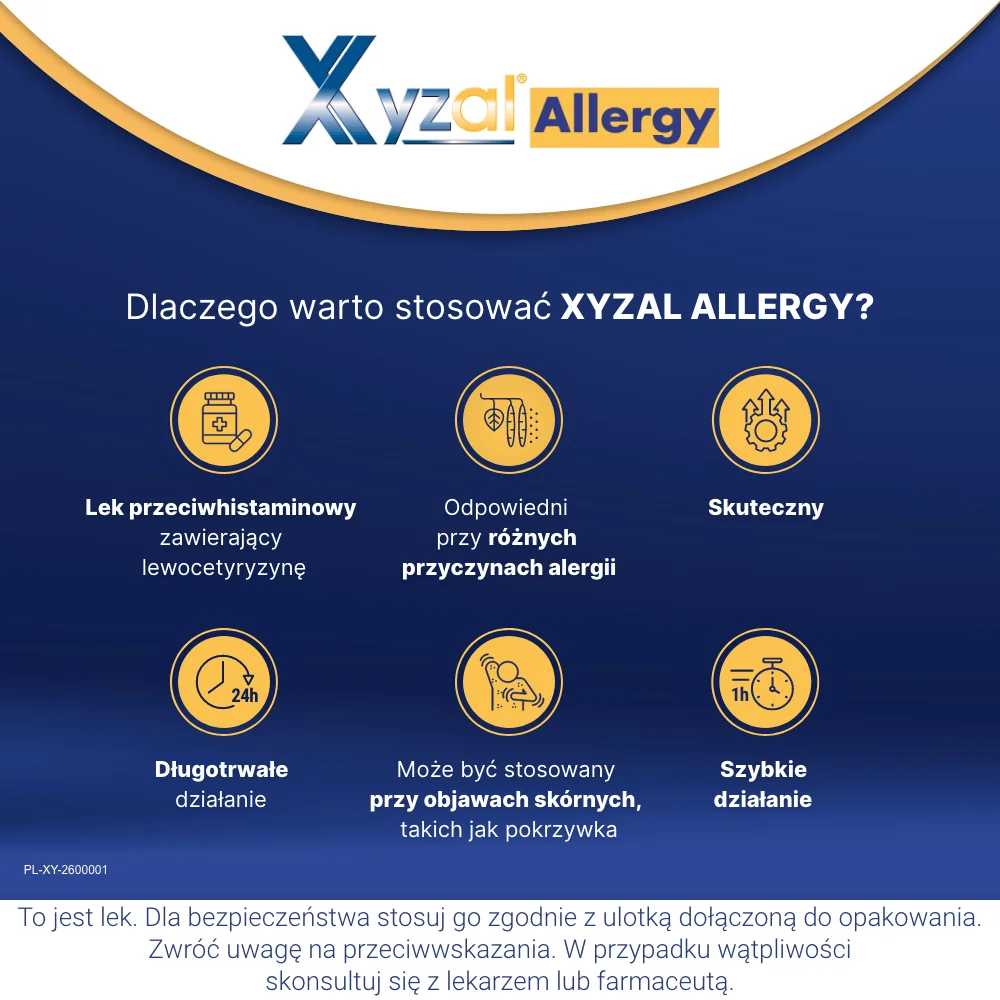 Xyzal Allergy 5 mg 10 tabletek powlekanych