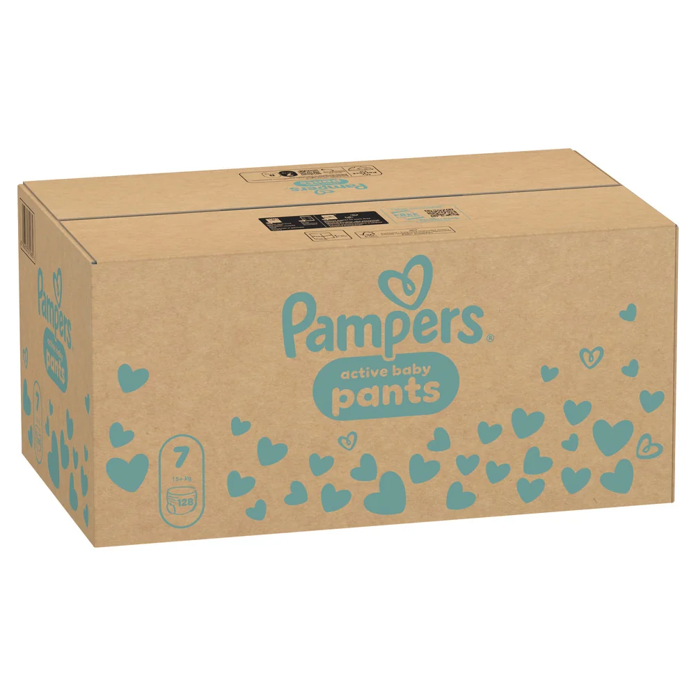 Pampers Active Baby Pants 7 pieluchomajtki, rozmiar 7, 15+ kg, 128 sztuk