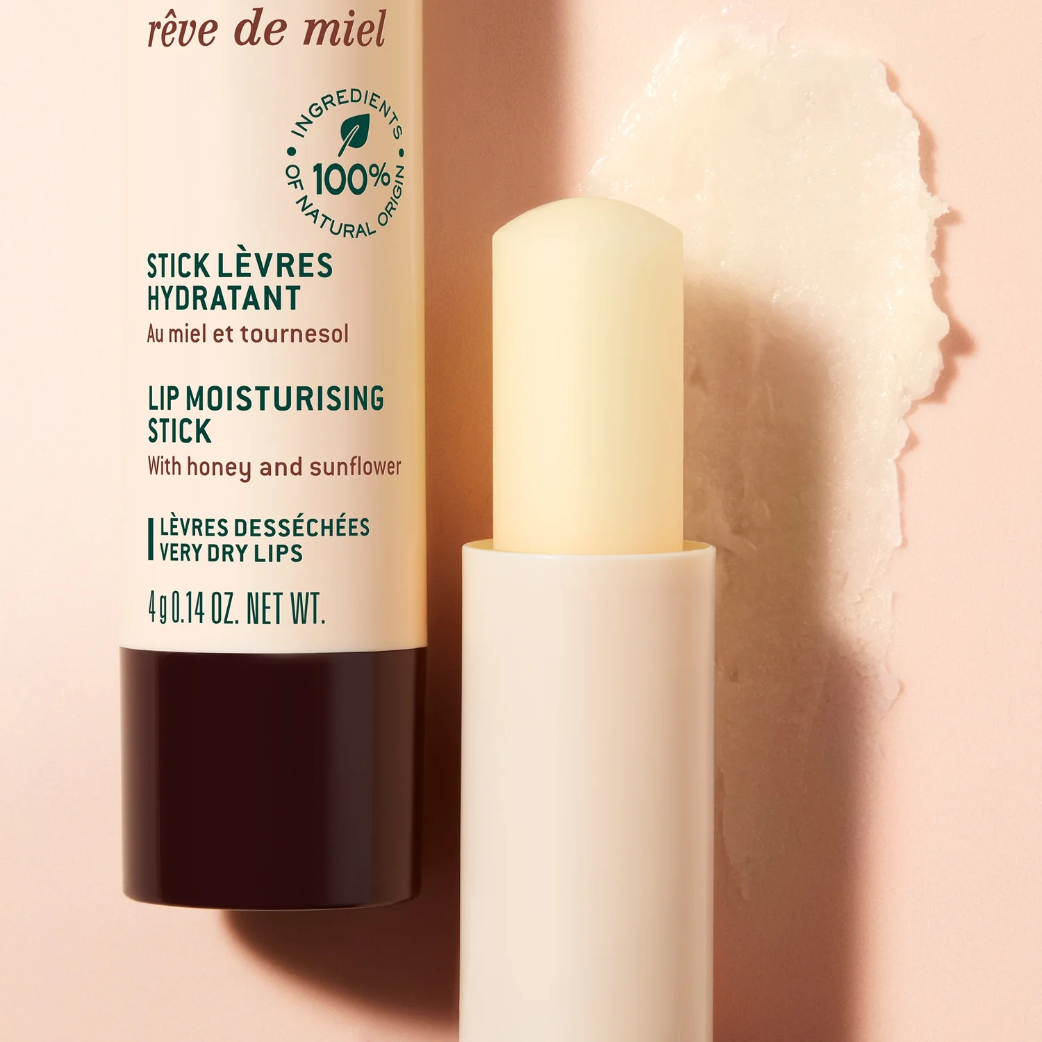 Nuxe Rêve de miel® Zestaw krem do rąk, 30 ml + nawilżająca pomadka do ust, 4 g