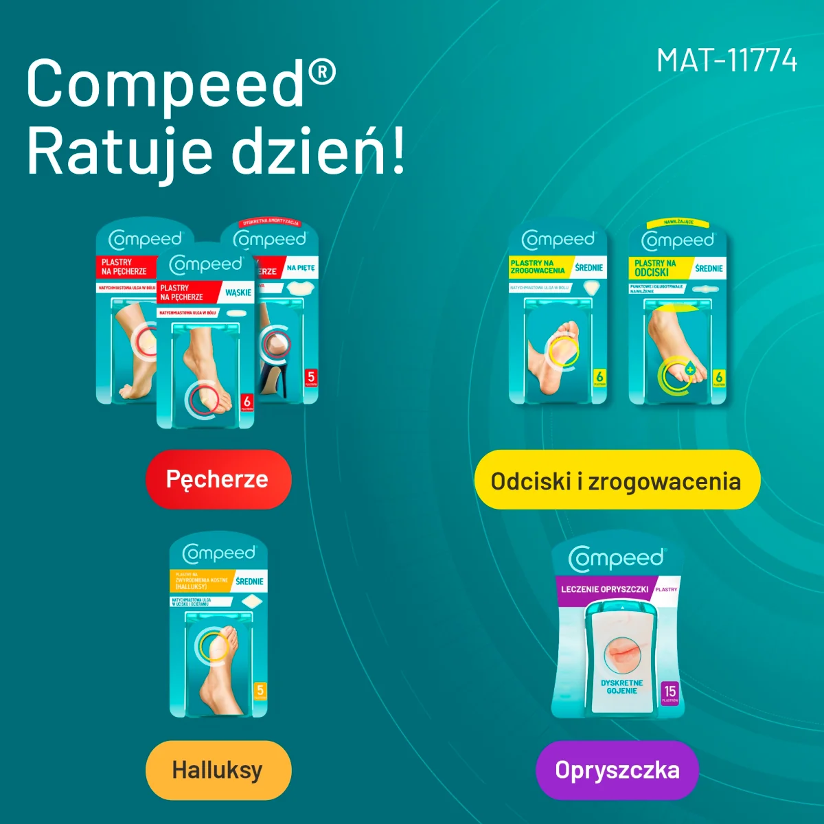Compeed plastry na pęcherze mix, 5 sztuk