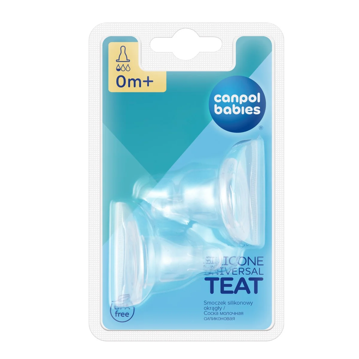 Canpol babies smoczek silikonowy okrągły mini do wąskiej butelki 0 m+, 2 szt.