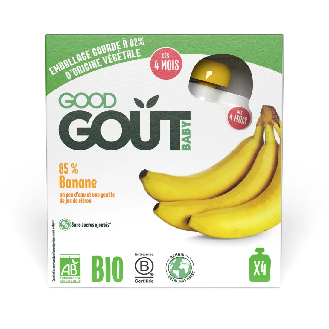 Good Gout BIO banan, 4 x 85 g