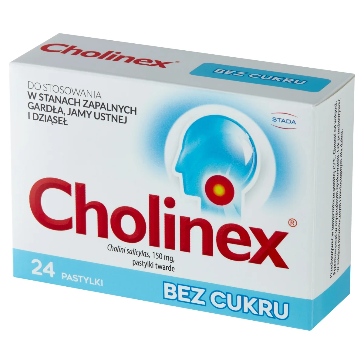 Cholinex bez cukru 150 mg, 24 pastylki twarde