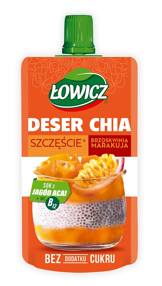 Łowicz Deser Chia brzoskwinia marakuja, 120 g