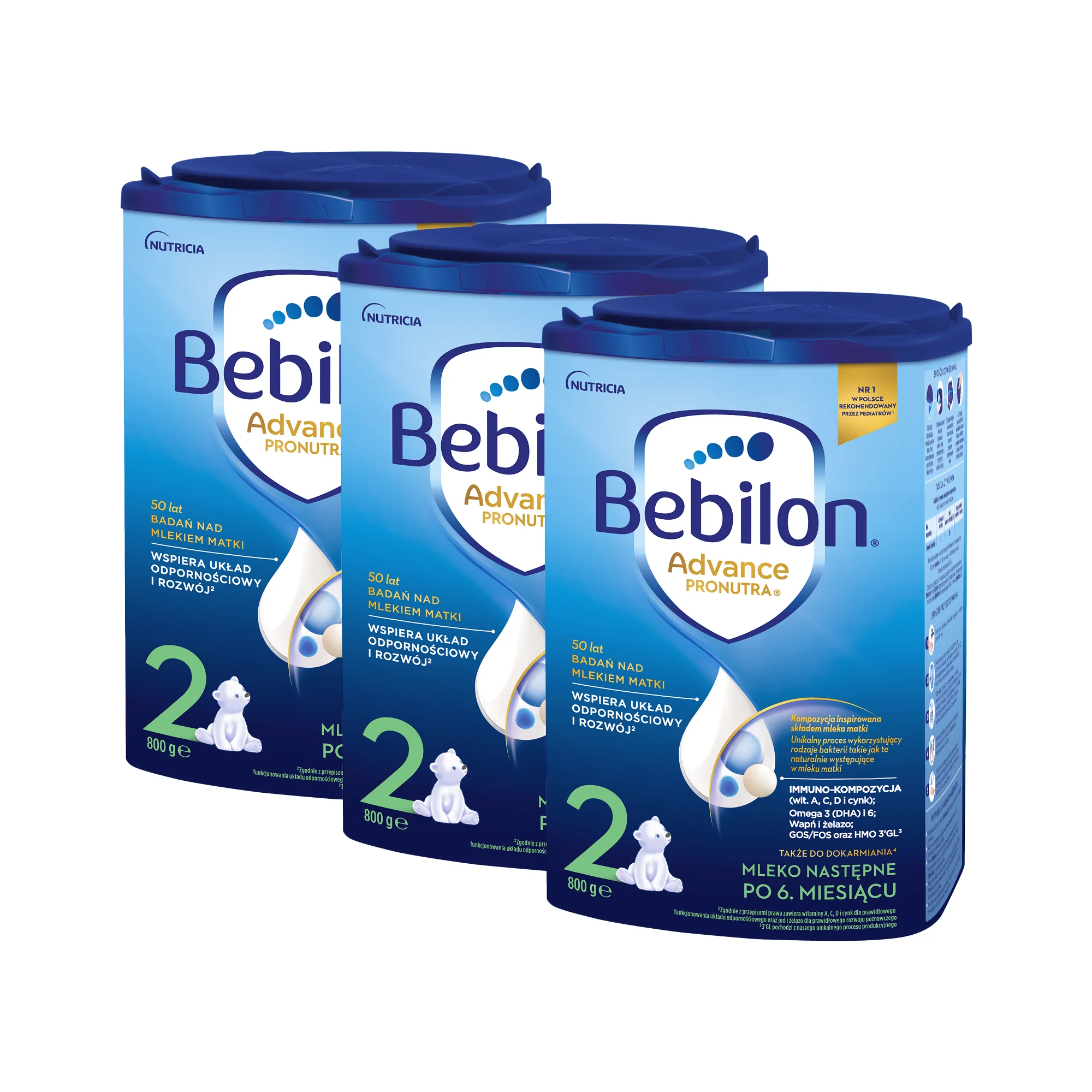 Bebilon Pronutra-Advance 2 mleko następne po 6. miesiącu, 3 x  800 g