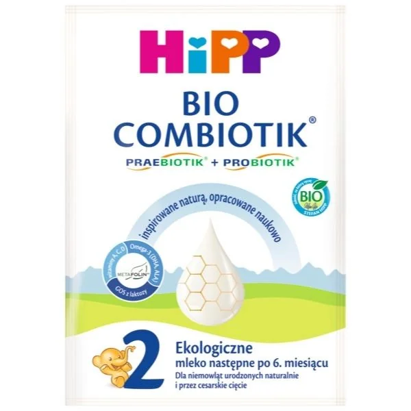 HiPP 2 BIO COMBIOTIK ekologiczne mleko następne dla niemowląt po 6. miesiącu życia, 27 g