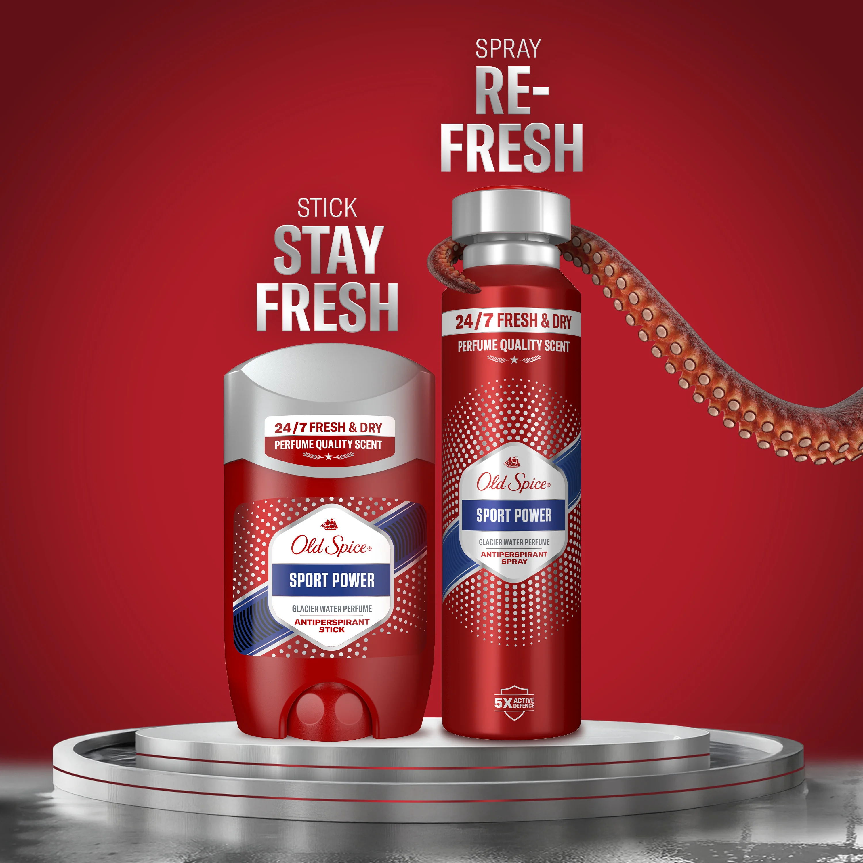 Old Spice Sport Power Xmass Zestaw w kosmetyczce antyperspirant w sztyfcie, 50 ml + dezodorant w sprayu, 150 ml