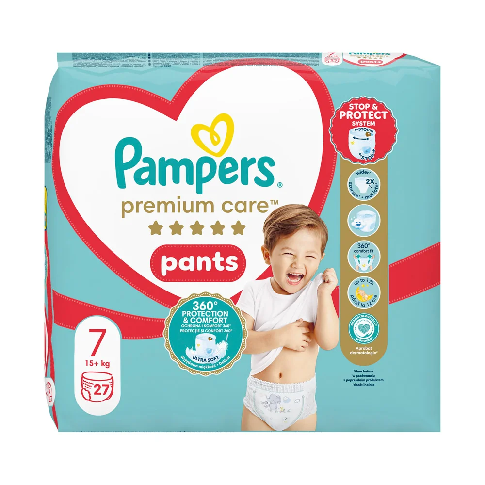 Pampers Premium Care Pants Jumbo Pack pieluchomajtki, rozmiar 7, 17+ kg, 27 szt.