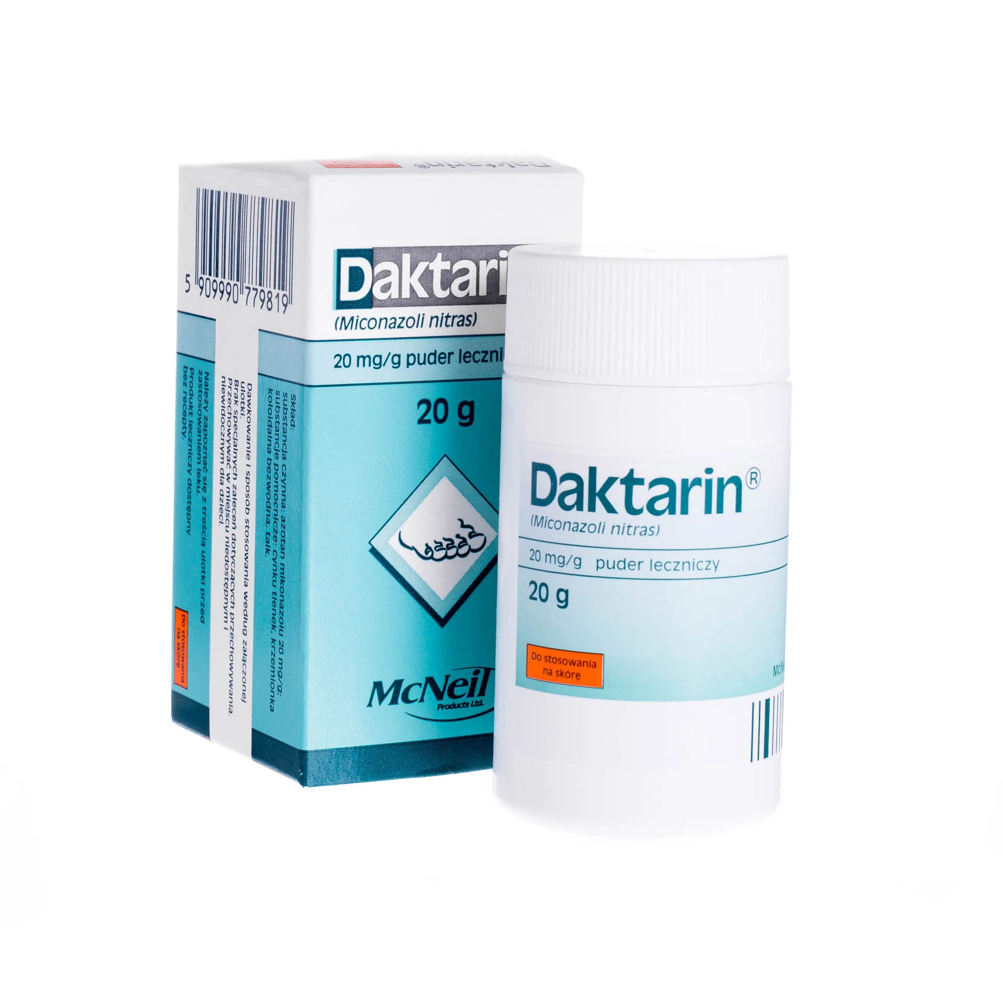 Daktarin 20 mg/g - puder leczniczy działający przeciwgrzybiczo, 20 g