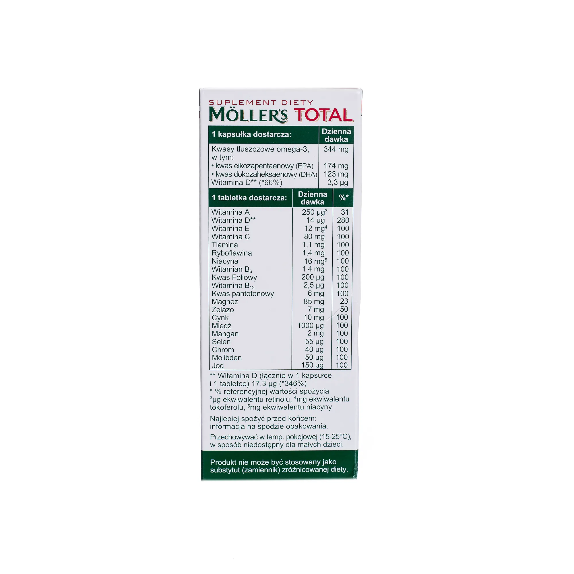 Mollers Total, suplement diety, 28 kapsułek + 28 tabletek 