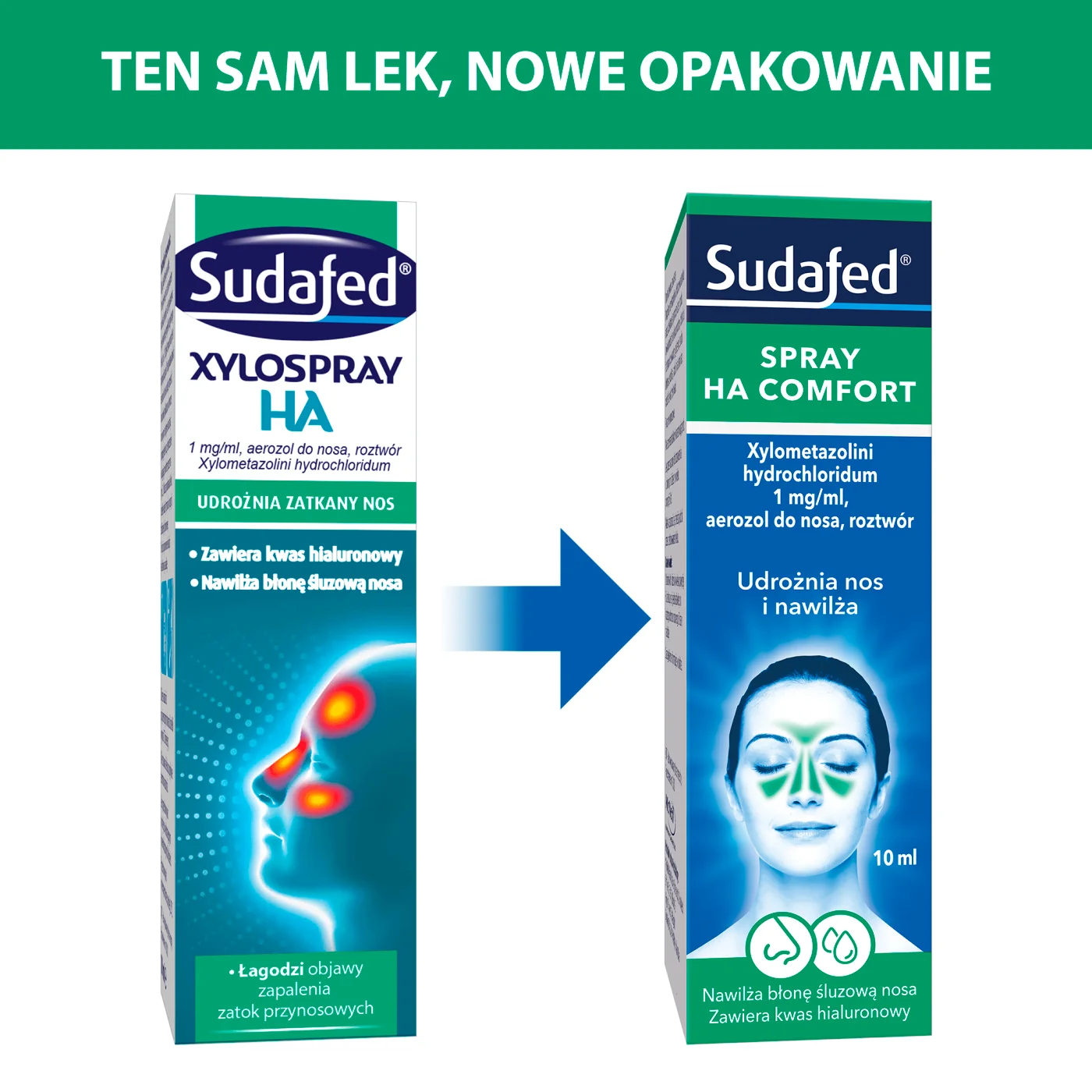 Sudafed Xylospray HA 0,1% (1mg/ml), aerosol do nosa, 10 ml