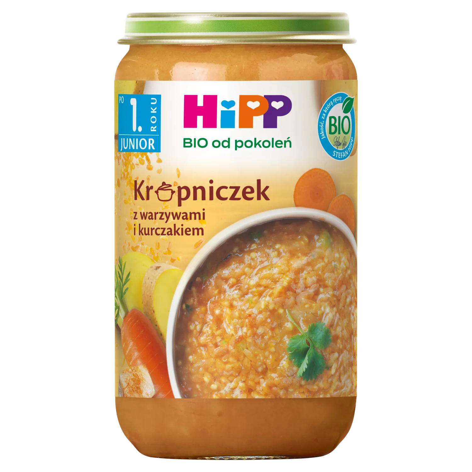 HiPP BIO Junior krupniczek z warzywami i kurczakiem po 1. roku, 250 g