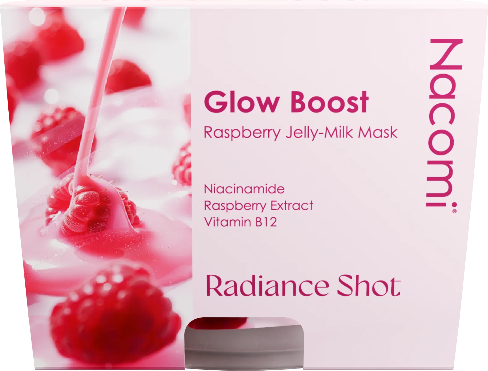 Nacomi Glow Boost maska do twarzy Raspberry, 80 ml