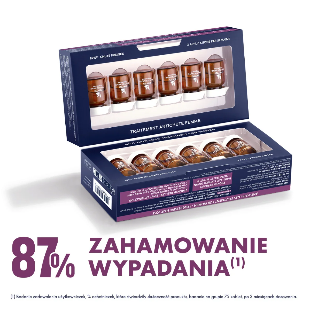 PHYTO PHYTOCYANE kuracja przeciw postępującemu wypadaniu włosów dla kobiet, 12 x 5 ml