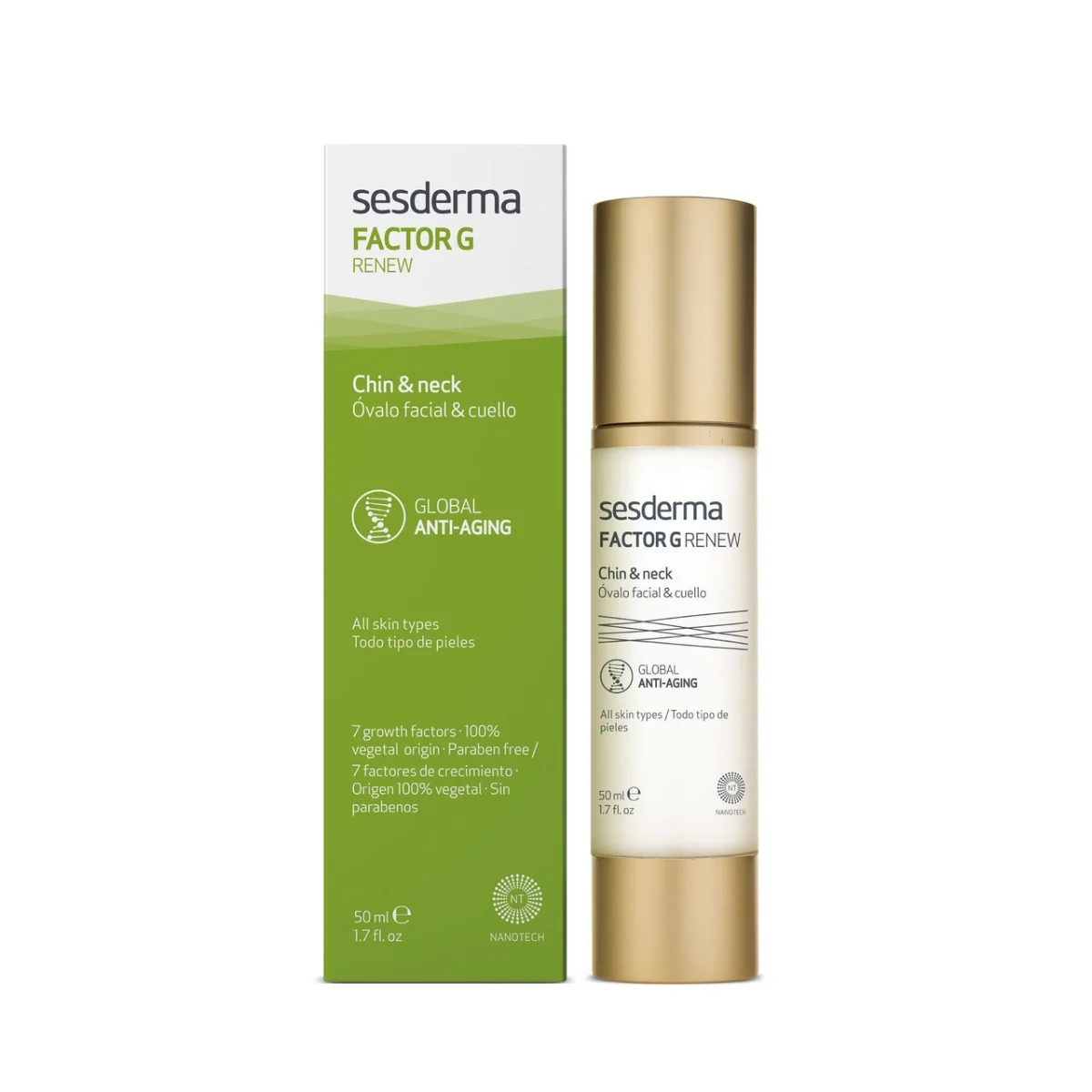 Sesderma Factor G Renew, krem na szyję i owal twarzy, 50 ml krem na owal twarzy i szyję, 50 ml