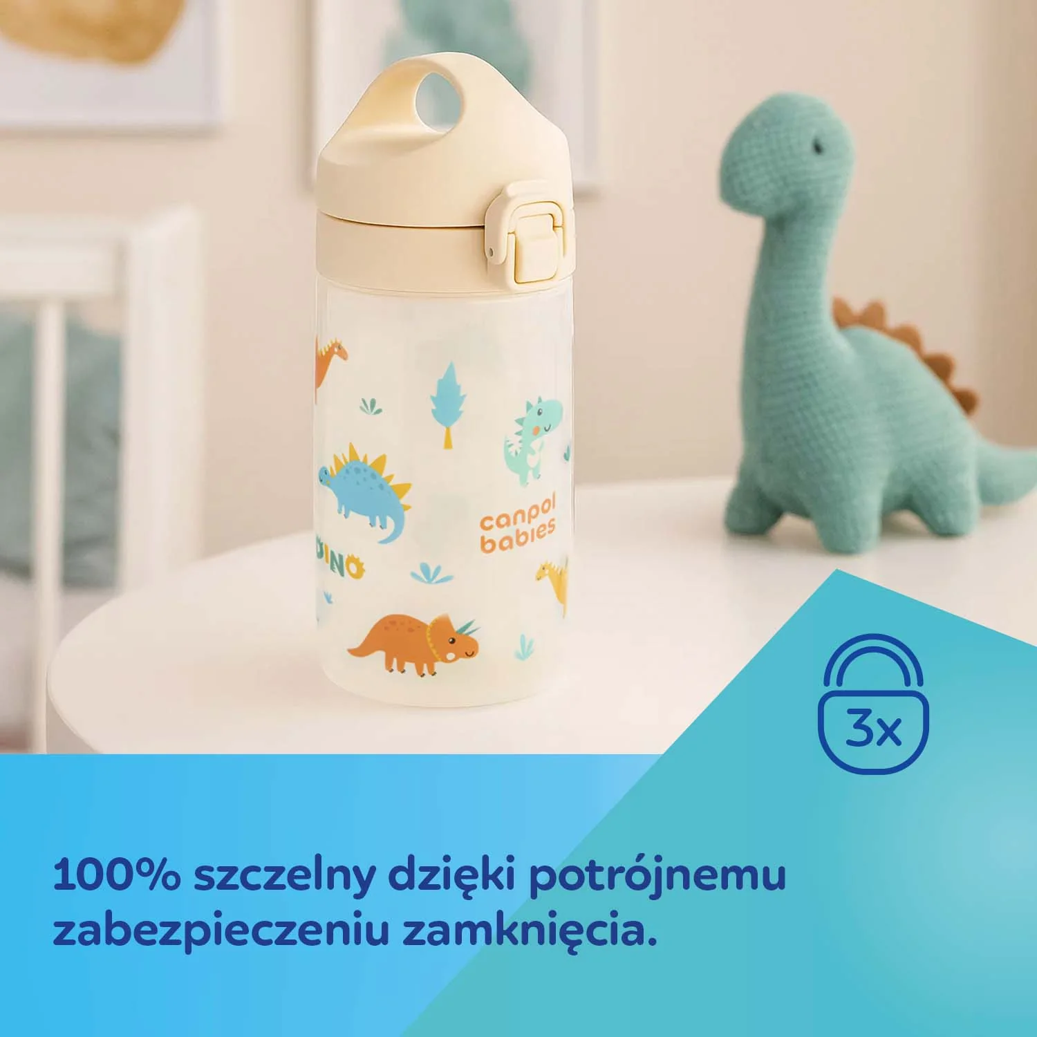 Canpol Babies bidon na wodę dla dzieci od 2,5 r.ż. JUNIOR niebieski, 1 sztuka