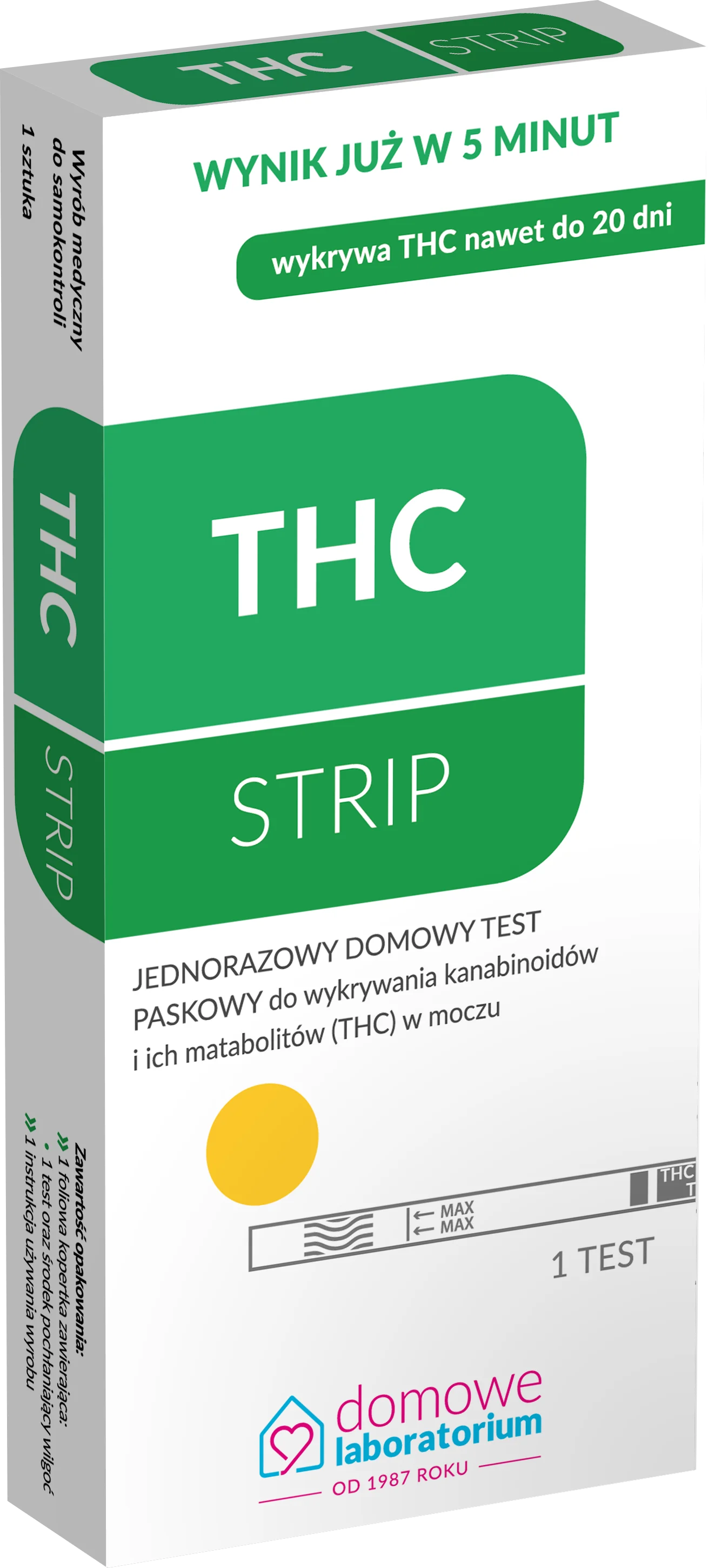 THC Strip jednorazowy domowy test paskowy, 1 sztuka