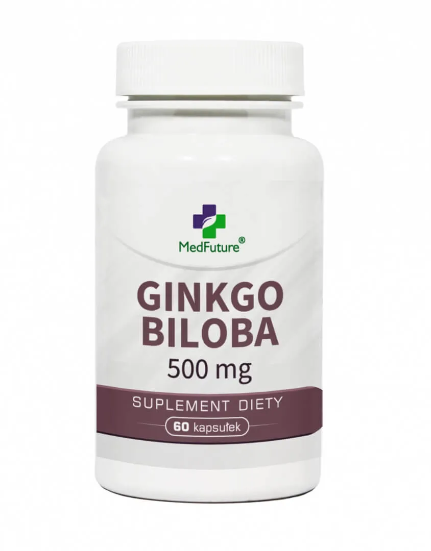 Ginkgo Biloba, suplement diety, 500 mg, 60 kapsułek