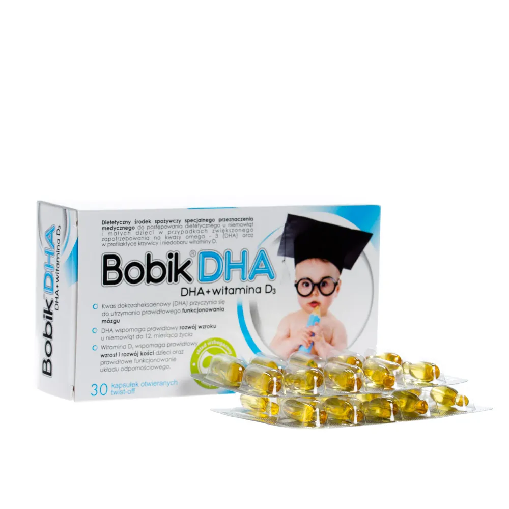 Bobik DHA (DHA + witamina D3), 30 kapsułek otwieranych twist-off
