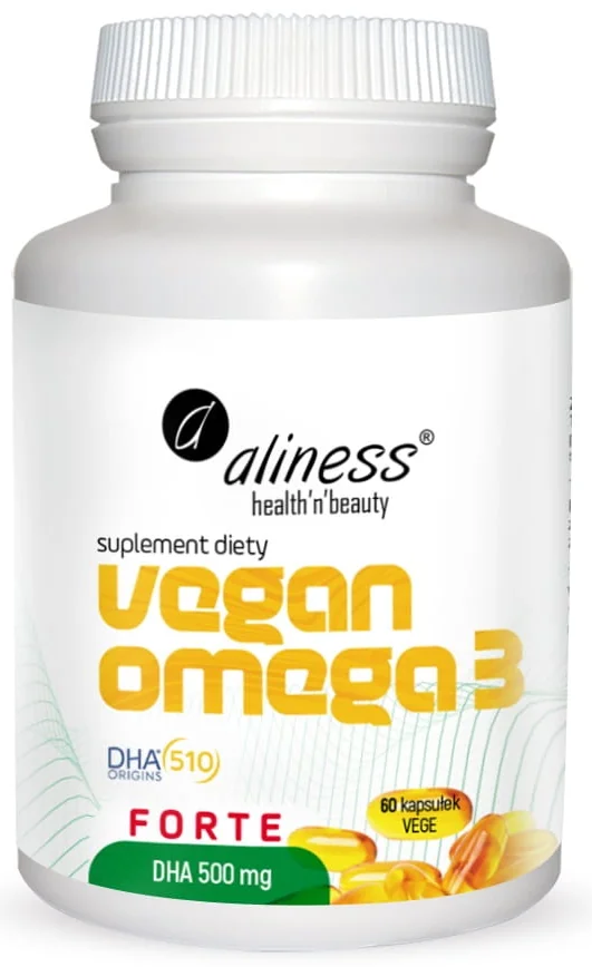 Aliness® Vegan Omega 3 Forte DHA 500mg 60 kapsułek vege