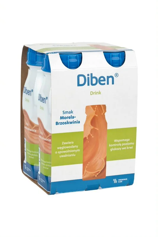 Diben Drink płyn o smaku morela-brzoskwinia, 4 x 200 ml