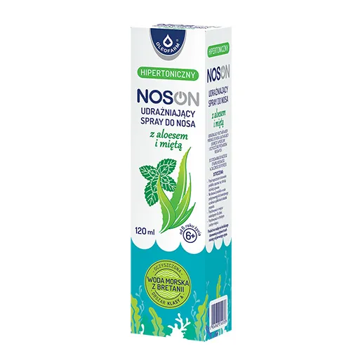 Oleofarm Noson, hipertoniczny udrażniający spray do nosa z aloesem i miętą, 120 ml