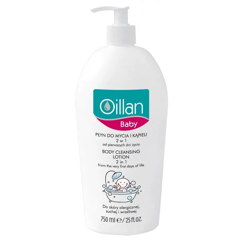 Oillan Baby, płyn do mycia i kąpieli, 2w1, 750ml 