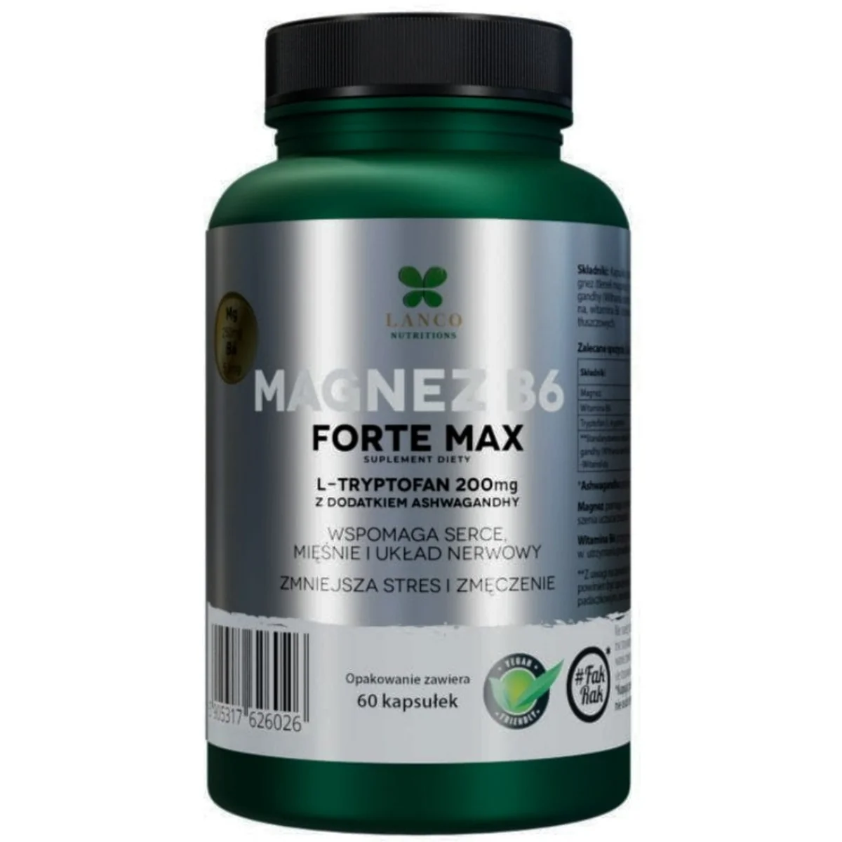 Lanco Nutritions Magnez B6 Forte Max 60 kapsułek