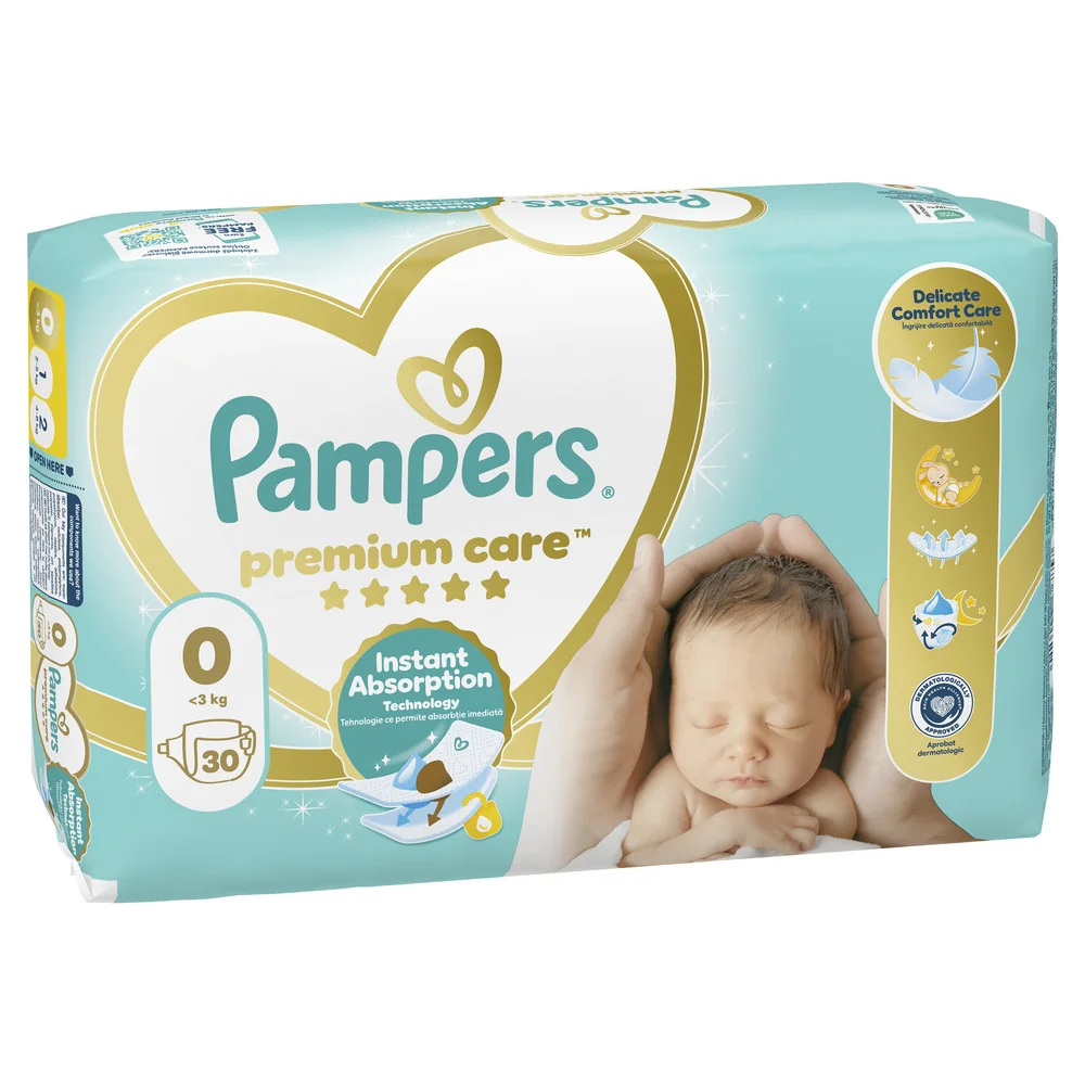 Pampers Premium Care pieluchy, rozmiar 0, 30 szt.