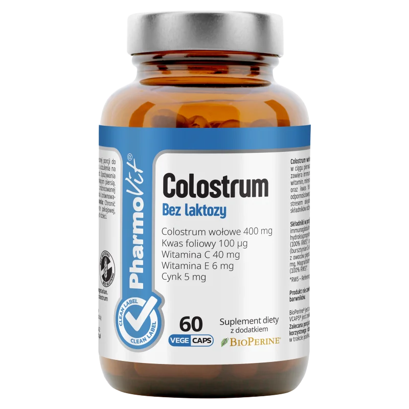 Pharmovit Colostrum bez laktozy suplement diety, 60 kapsułek