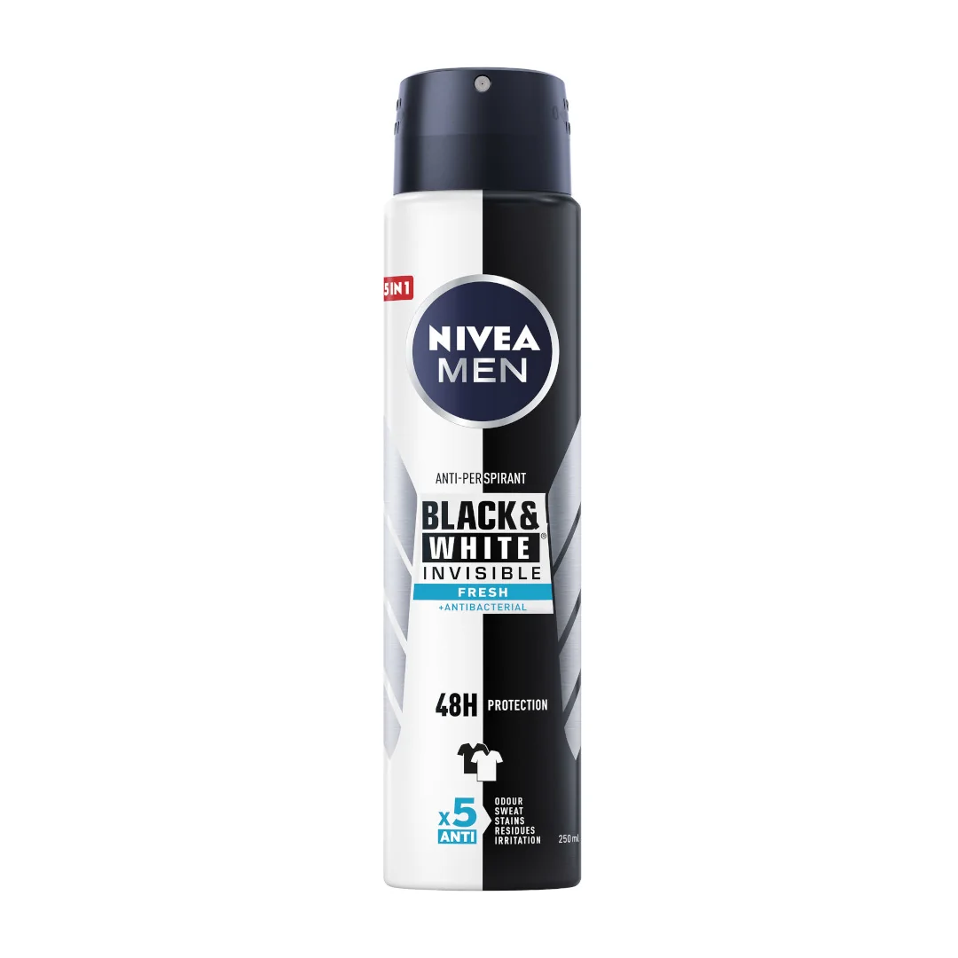 Nivea Men Black & White Invisible Fresh antyperspirant w sprayu, 250 ml