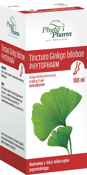 Tinctura Ginkgo bilobae Phytopharm, 4,525 g/5 ml, płyn doustny, 100ml
