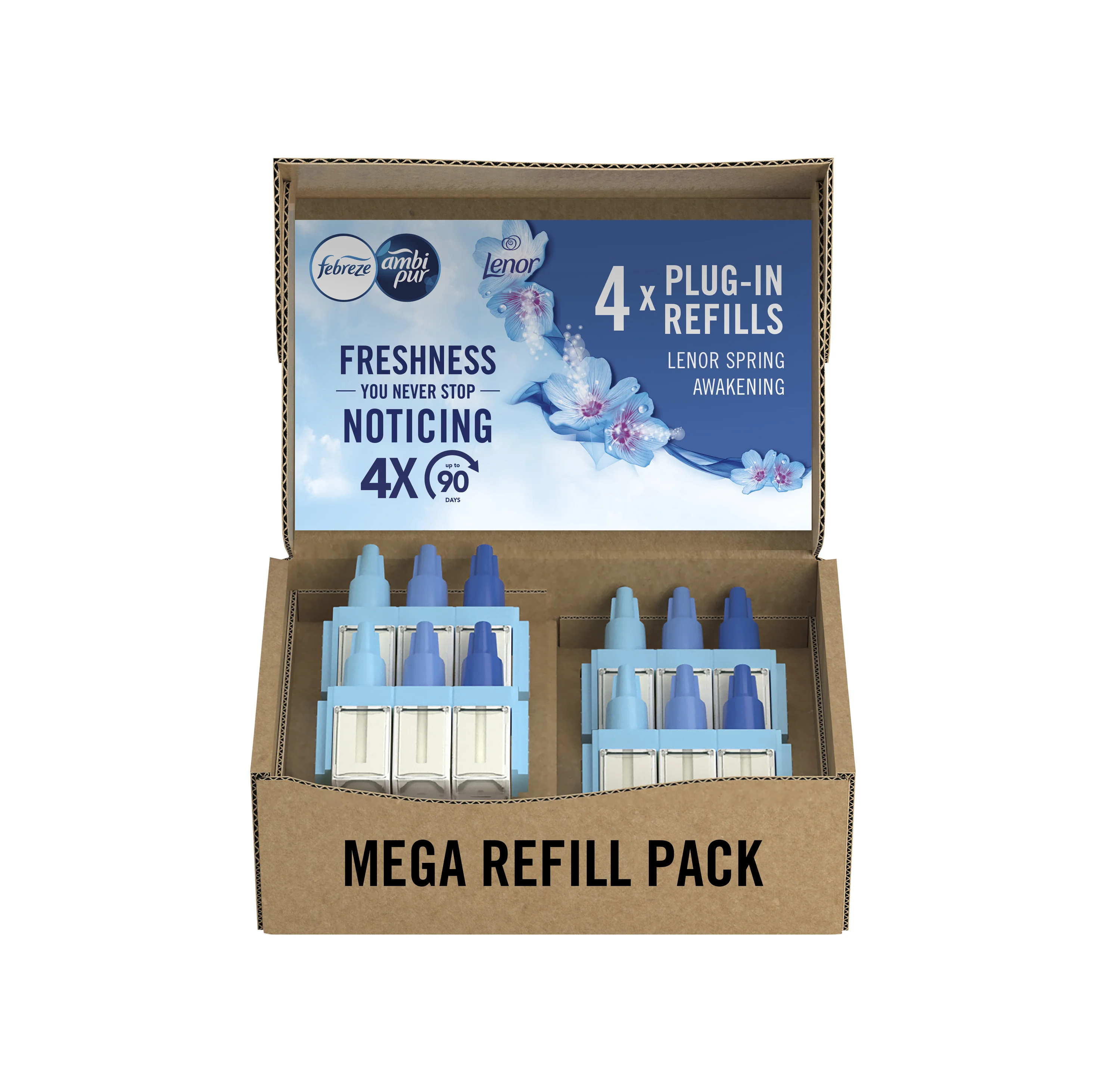 Ambi Pur Febreze wkład do elektrycznego odświeżacza powietrza Spring Awakening, 4 x 20 ml