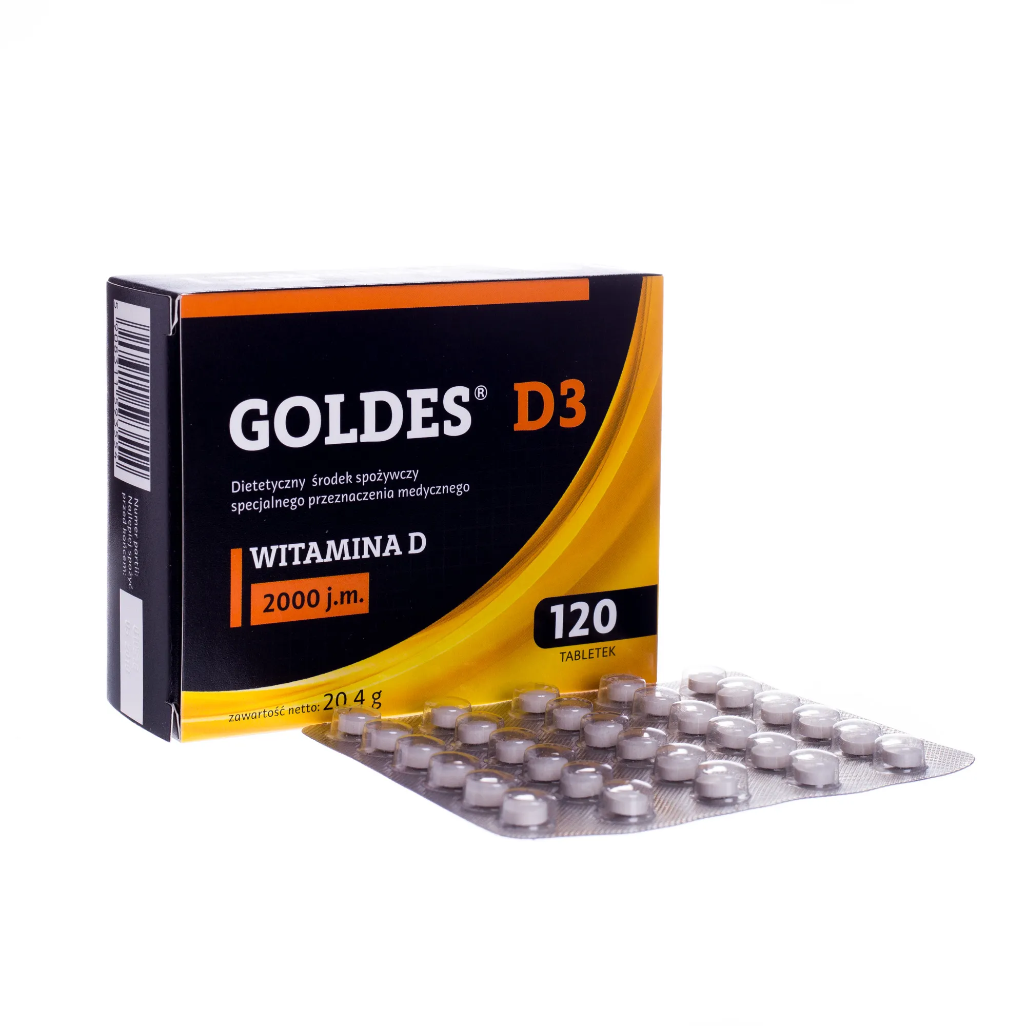 Goldes D3, Witamina D 2000 j.m., 120 tabletek 
