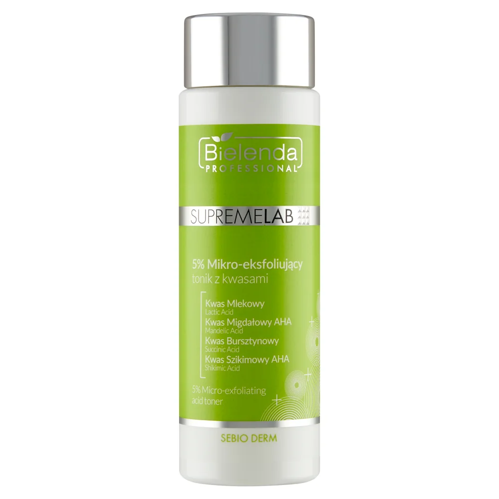 Bielenda Professional SupremeLab 5% mikro-eksfoliujący tonik z kwasami, 200 ml