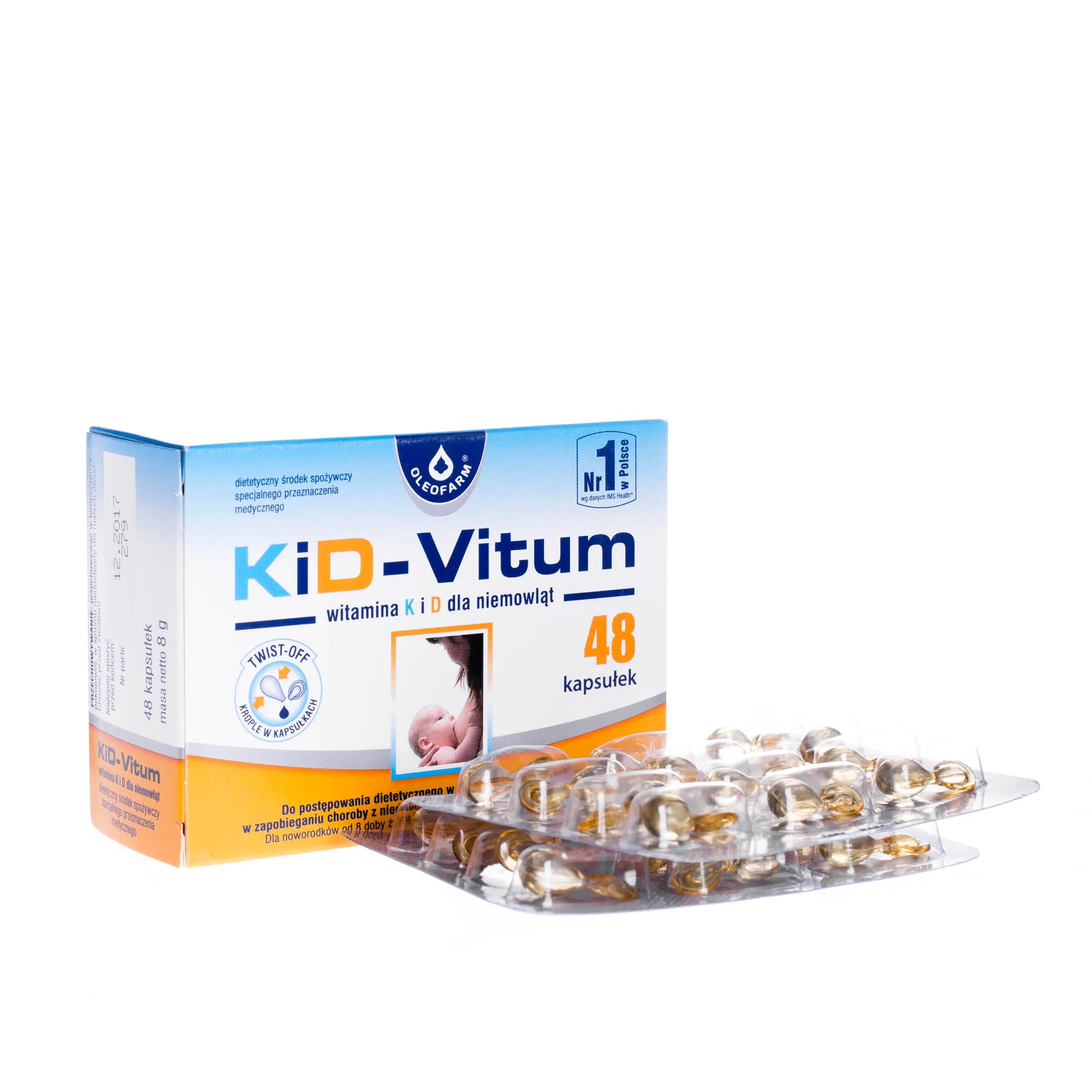 K i D Vitum - środek do postępowania dietetycznego w niedoborach witaminy K i D, 48 kaps. 