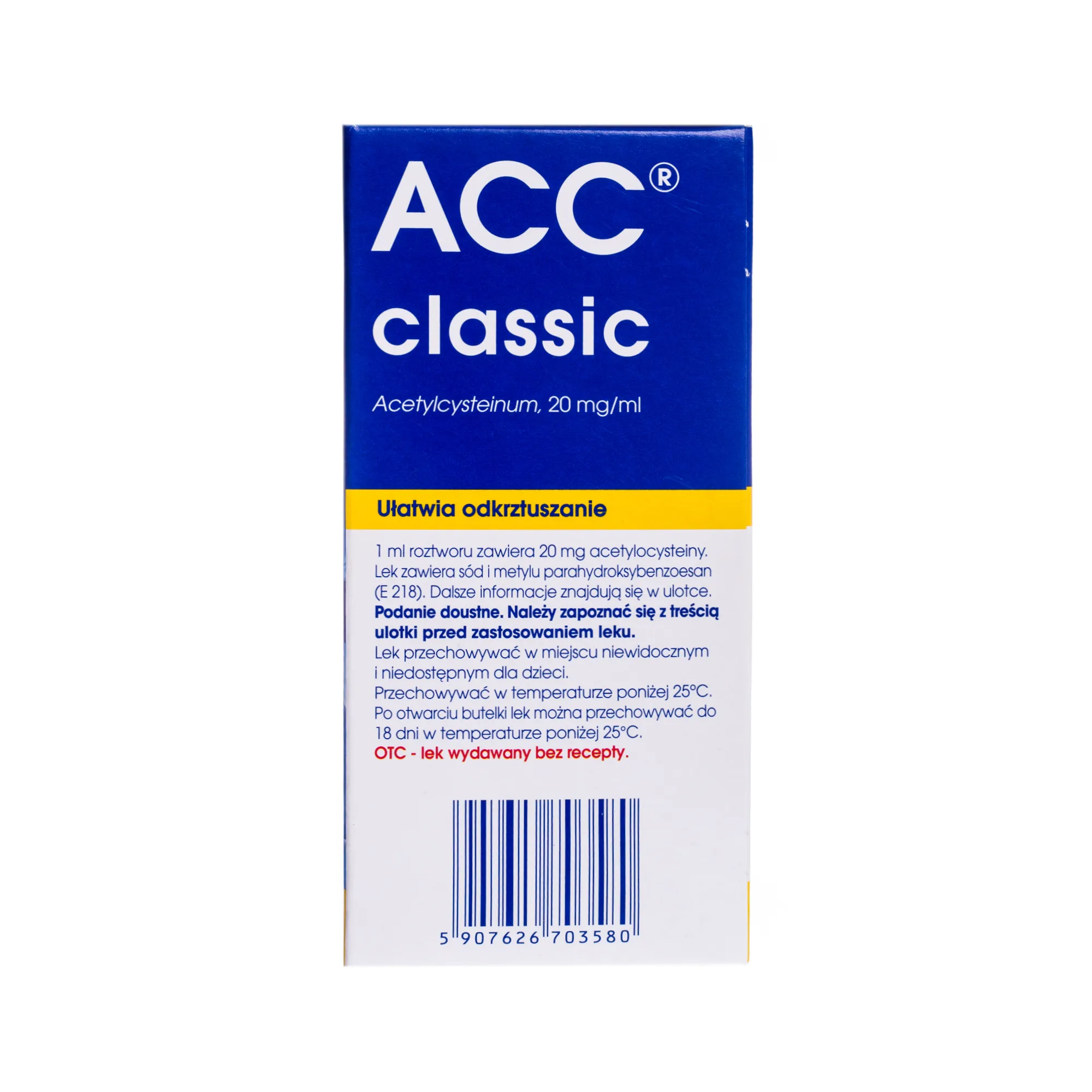 ACC Classic, roztwór doustny, 20 mg/1ml, smak wiśniowy, 200ml 