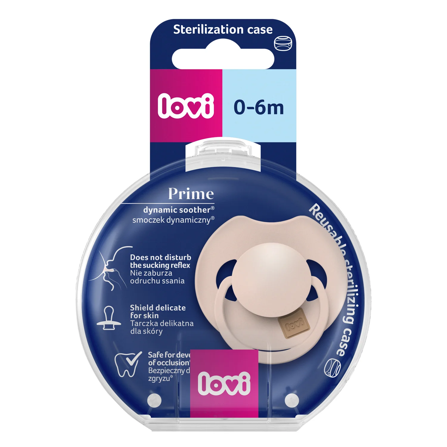 Lovi Prime smoczek silikonowy dynamiczny Nude, 0-6  m, 1 szt.