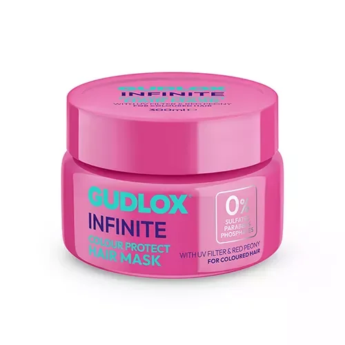 Gudlox Infinite maska do włosów koloryzowanych z filtrem UV i piwonią, 300 ml