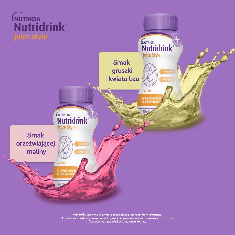 Nutridrink Juice Style smak gruszki i kwiatu bzu, 4 x 200 ml