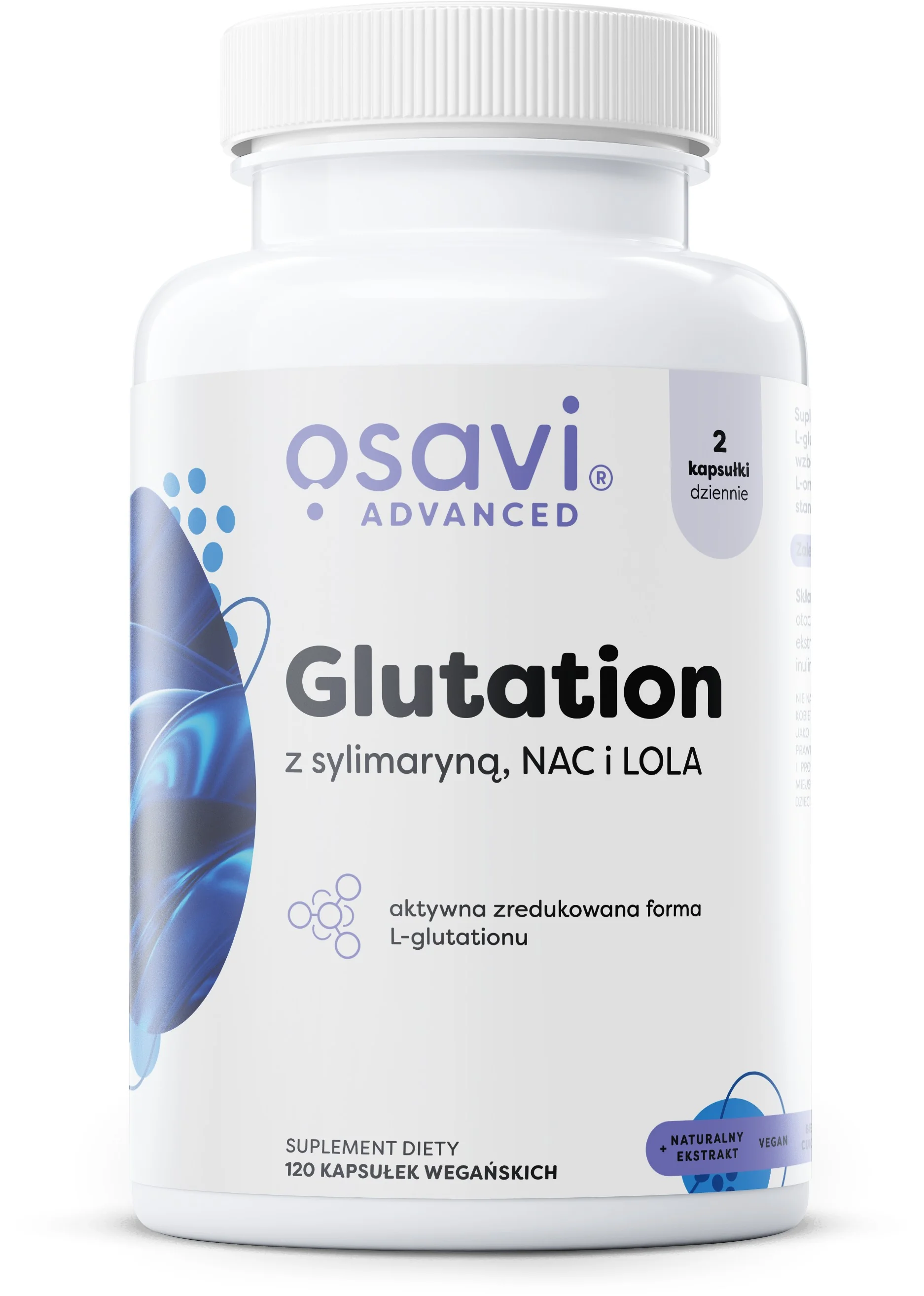 Osavi Glutation z Sylimaryną, NAC i LOLA 120 kapsułek wegańskich