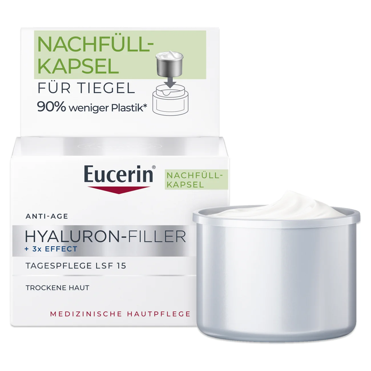 Eucerin Hyaluron-Filler przeciwzmarszczkowy krem na dzień do skóry suchej SPF 15 REFILL, 50 ml
