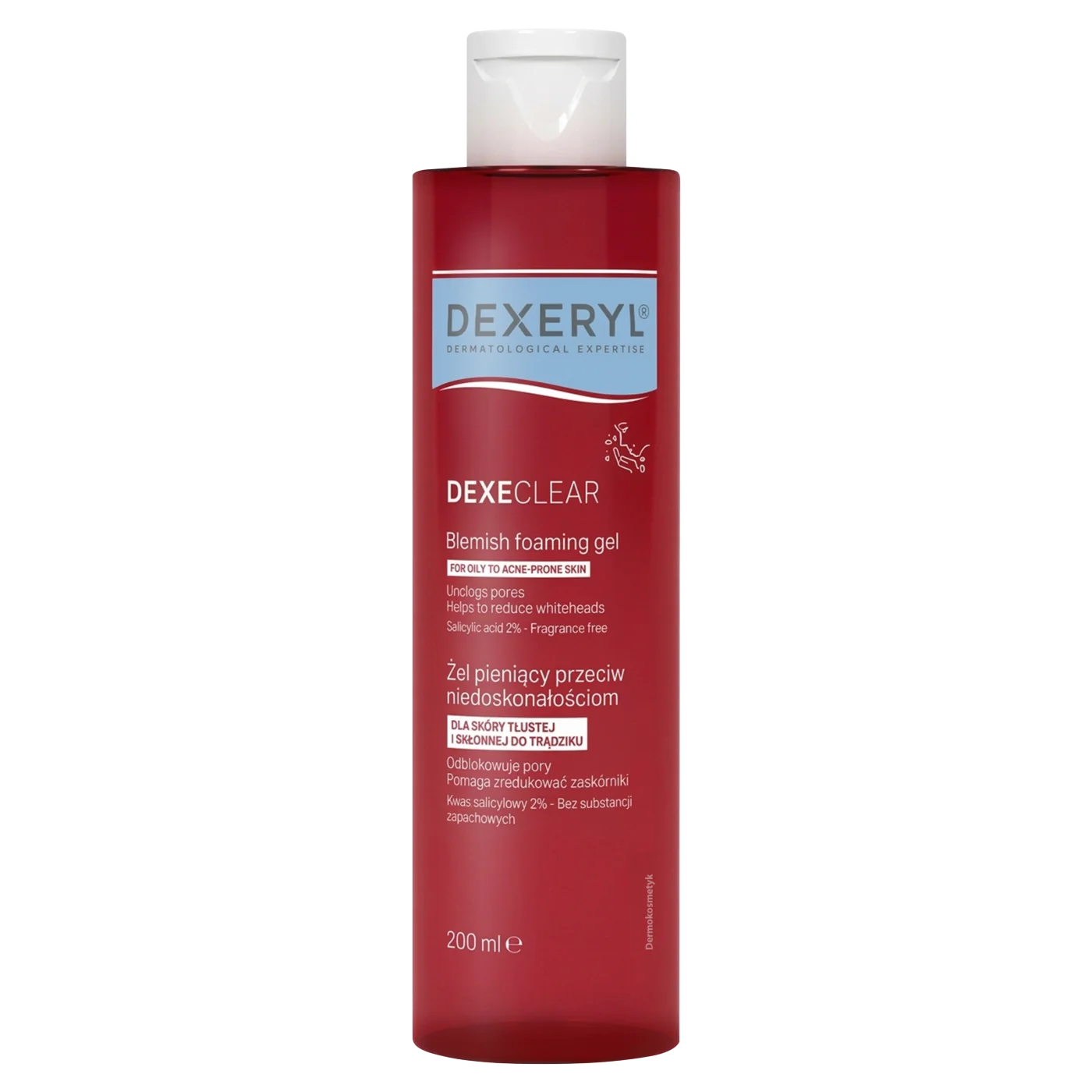 Dexeryl Dexeclear żel pieniący przeciw niedoskonałościom, 200 ml