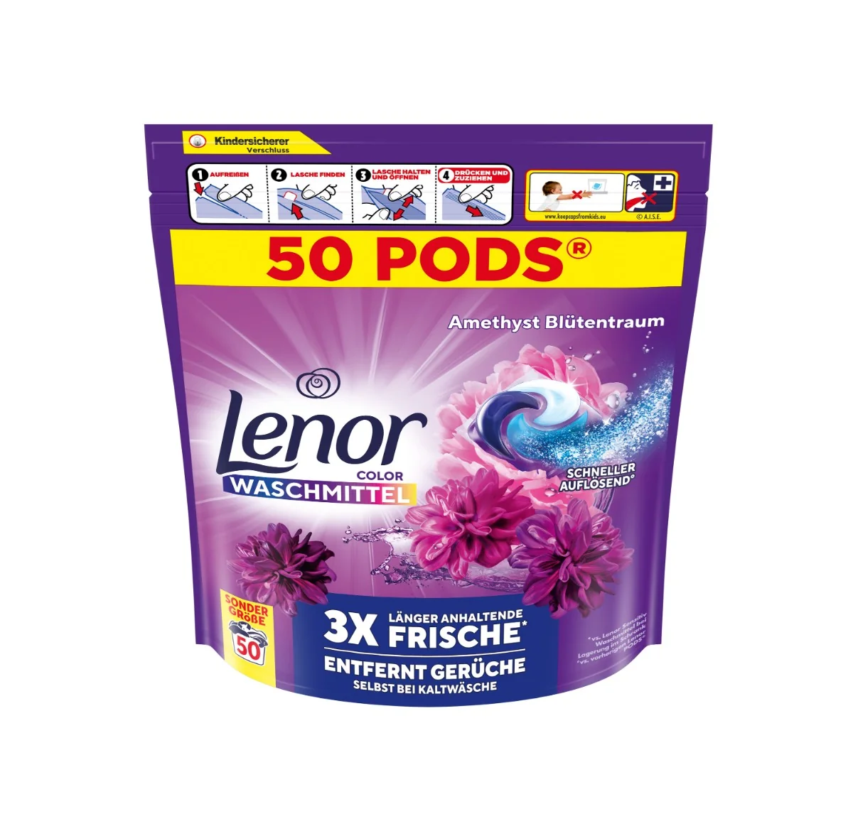Lenor PODS® Color Amethyst kapsułki do prania, 50 sztuk