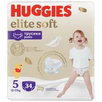 Huggies Elite Soft Mega Pants pieluchomajtki rozmiar 5 (12-17 kg), 34 szt.
