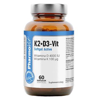 Pharmovit K2+D3-Vit Softgel Active, suplement diety, 60 kapsułek 
